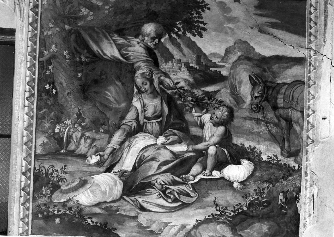 riposo nella fuga in Egitto (dipinto, ciclo) di Ferro Pietro Antonio (sec. XVII)
