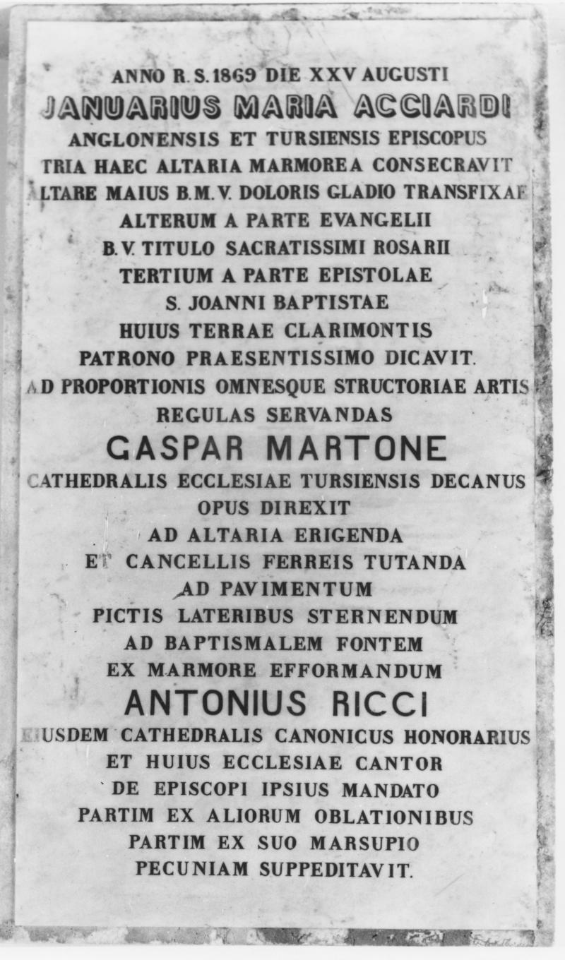 lapide documentaria - bottega lucana (sec. XIX)