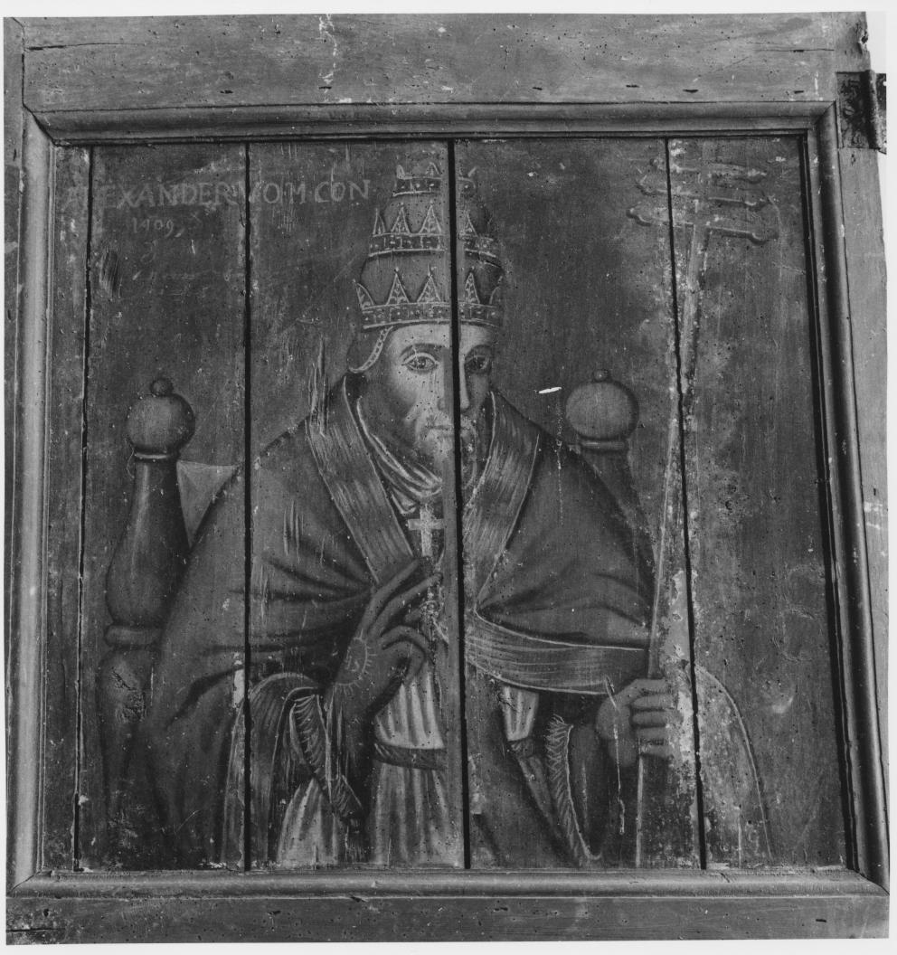 Papa Alessandro V (dipinto, elemento d'insieme) - ambito Italia meridionale (ultimo quarto sec. XVI)