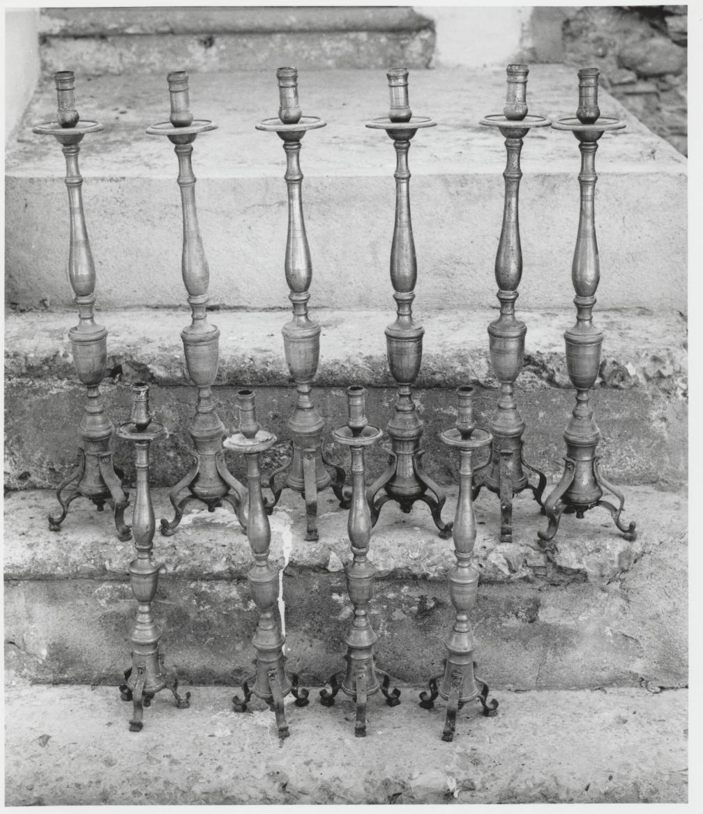 candeliere - bottega lucana (fine/inizio secc. XIX/ XX)