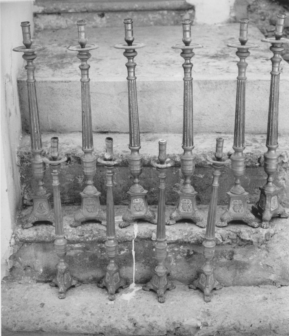 candeliere - bottega lucana (fine/inizio secc. XIX/ XX)