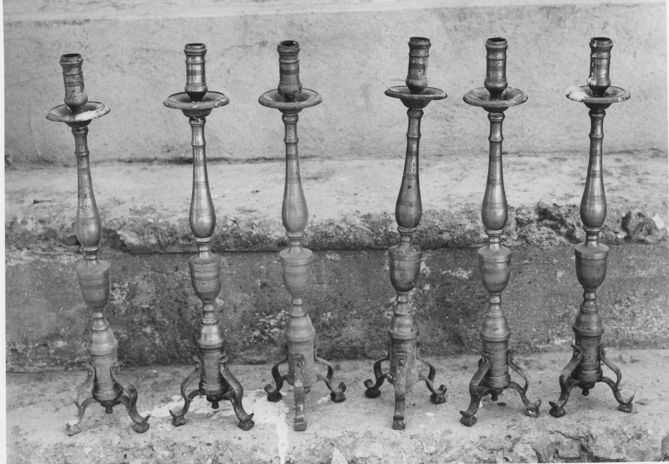 candeliere - bottega lucana (fine/inizio secc. XIX/ XX)