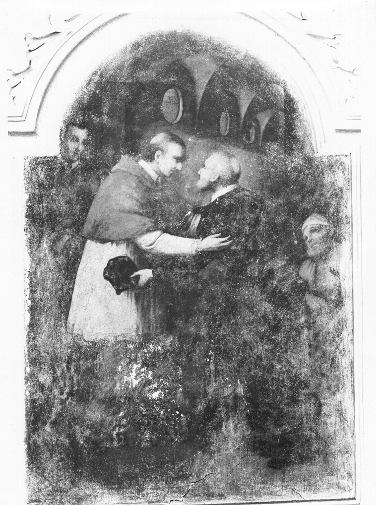 San Filippo Neri incontra San Carlo Borromeo (dipinto) di Oliva Domenico Simone (attribuito) (prima metà sec. XIX)