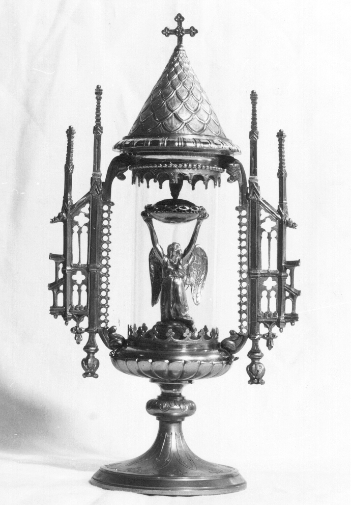 reliquiario architettonico - a tempietto - bottega Italia meridionale (sec. XX)