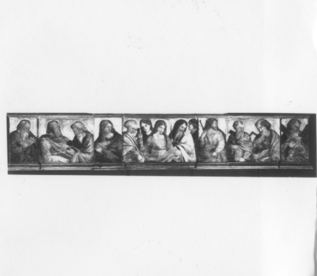 Cristo con i dodici apostoli (predella, elemento d'insieme) di Simone da Firenze (secondo quarto sec. XVI)