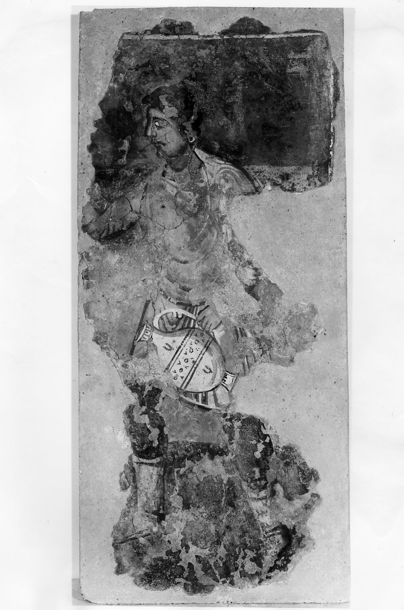 Figura maschile con brocca (dipinto, ciclo) - ambito Italia meridionale (metà sec. XIV)