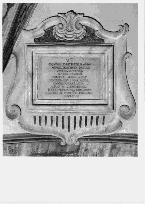 lapide documentaria - bottega Italia meridionale (sec. XVIII)