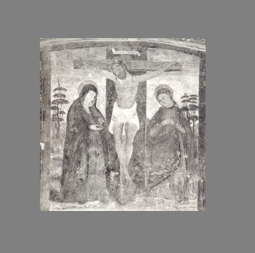 Crocifissione (dipinto) di Maestro del Polittico di S. Pietro Caveoso (attribuito) - ambito di Simone da Firenze (secondo quarto sec. XVI)