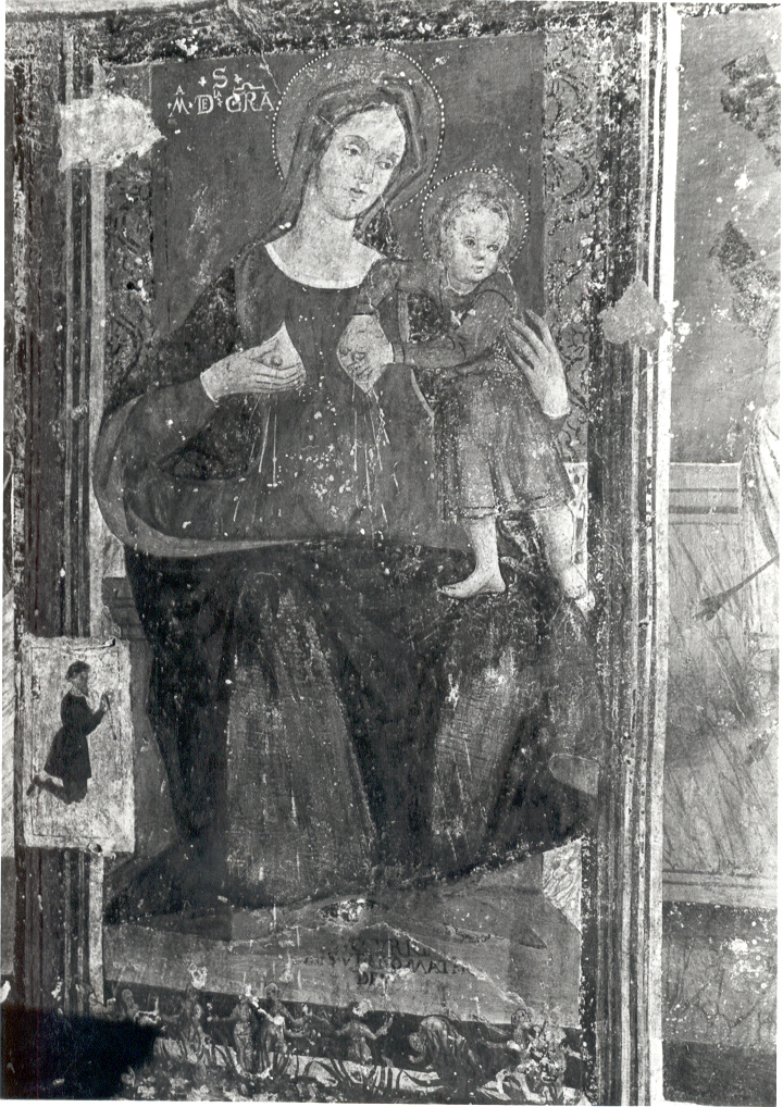 Madonna con personaggi che implorano il suo aiuto (dipinto) - ambito fiorentino (sec. XVI)
