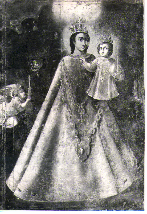 Madonna di Loreto, Madonna con Bambino (dipinto) di De Ambrosio Giovanni Angelo da Saponara (attribuito) (sec. XVII)