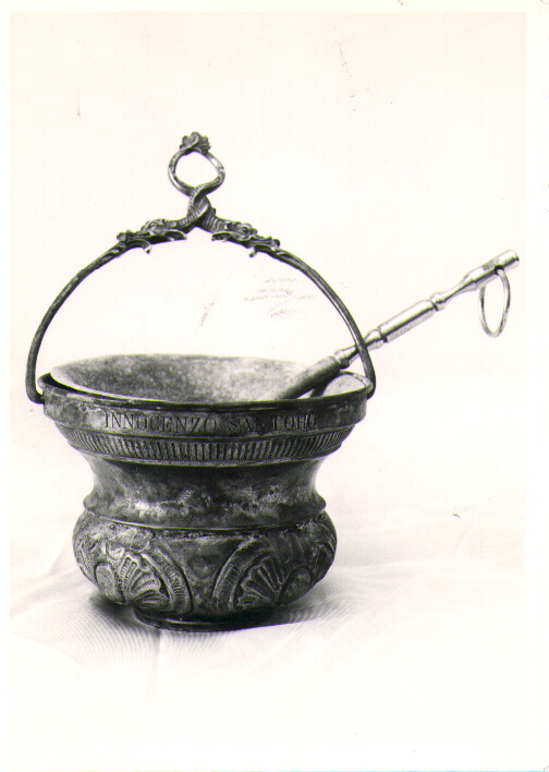 secchiello per l'acqua benedetta - bottega Italia meridionale (fine/inizio secc. XIX/ XX)