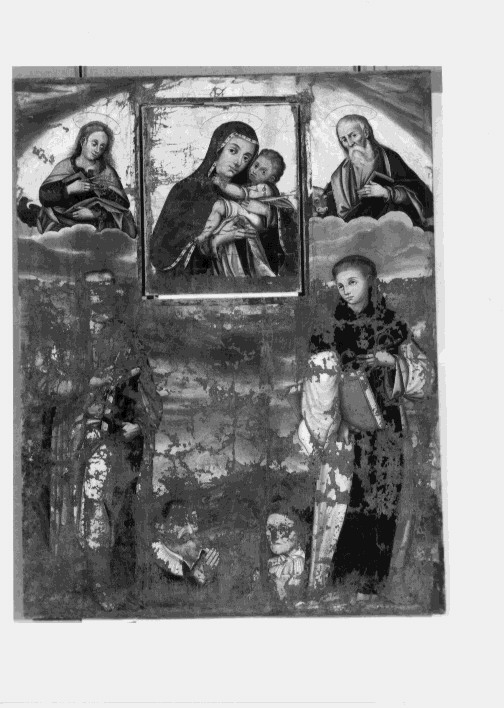 Dio Padre con Cristo la Madonna e Santi (dipinto) - ambito Italia meridionale (sec. XVII)