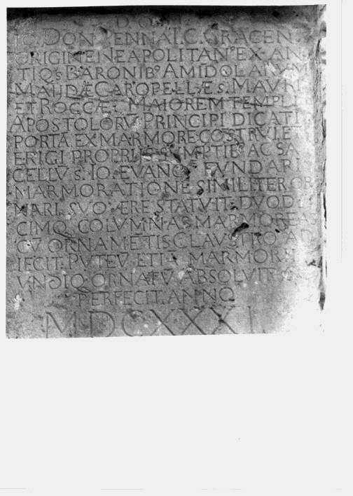 lapide - bottega Italia meridionale (sec. XVII)