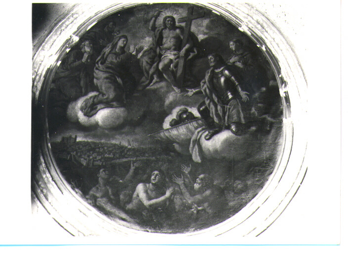 La Madonna, San Giuseppe, Sant'Alessandro e San Francesco chiedono a Cristo clemenza per la città di Melfi, Madonna e Santi (dipinto) - ambito Italia meridionale (sec. XVII)