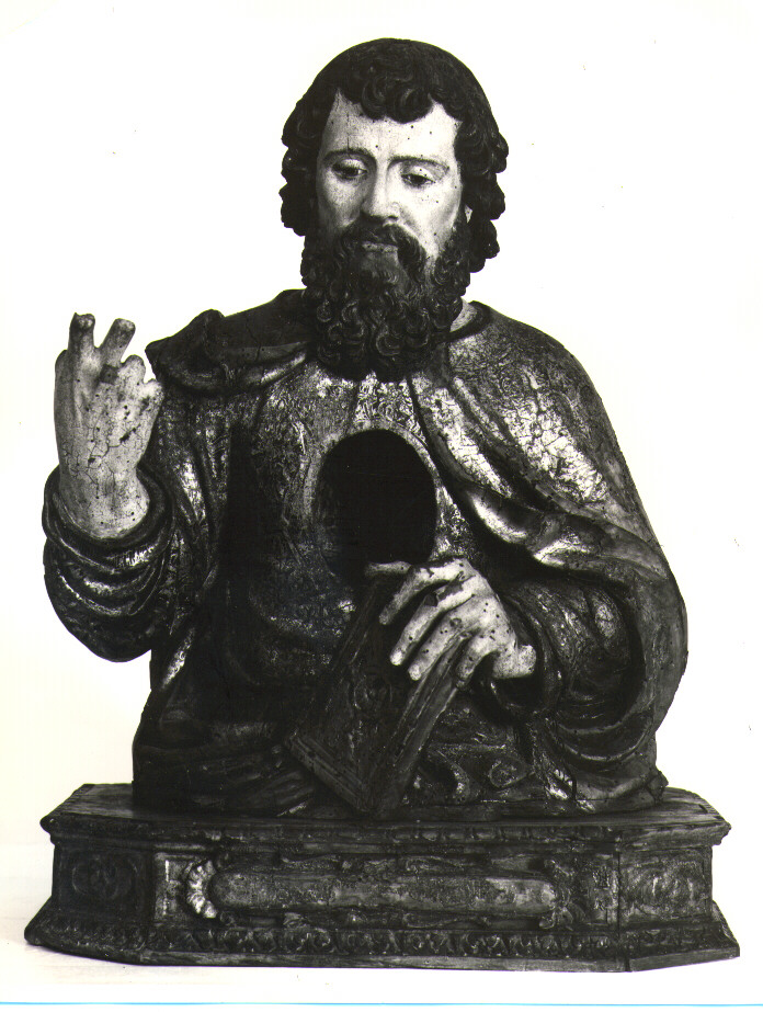 Santo (reliquiario - a busto) - bottega lucana (fine/inizio secc. XVI/ XVII)