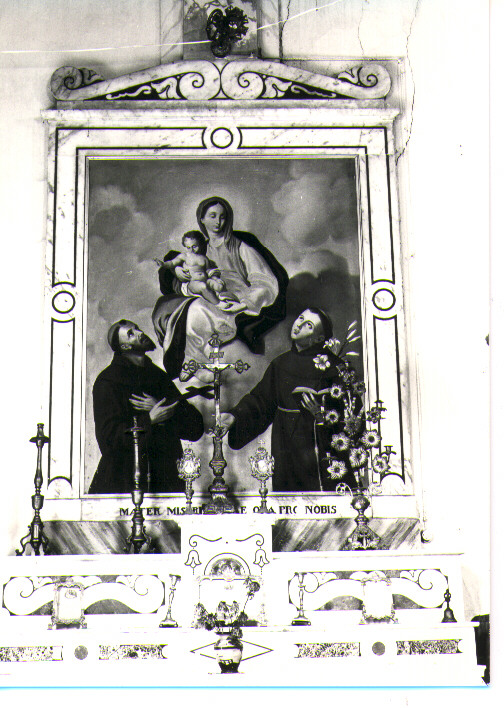 Madonna con Bambino tra Sant'Antonio da Padova e San Francesco d'Assisi, Madonna con Bambino e Santi (dipinto) - bottega napoletana (seconda metà sec. XIX)