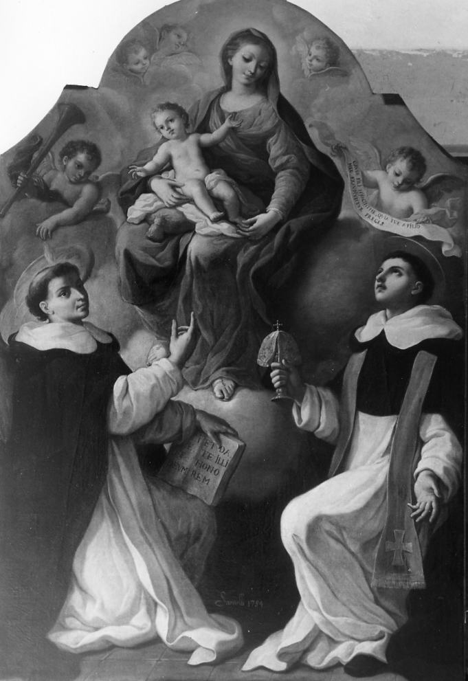 Madonna con Bambino e Santi (dipinto) di Sarnelli Antonio (sec. XVIII)