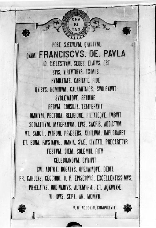 lapide commemorativa - bottega lucana (sec. XX)