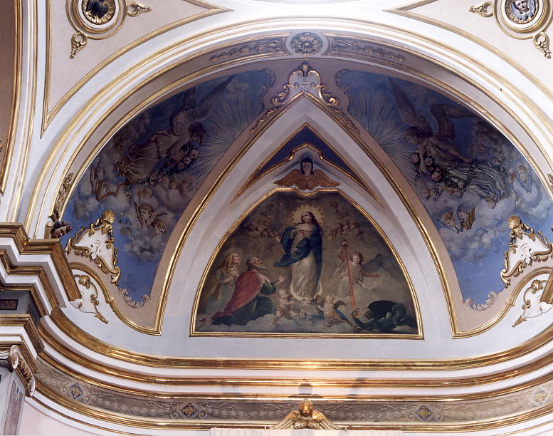 angeli con ghirlande di fiori (dipinto) di D'Antona Francesco Saverio (sec. XIX)