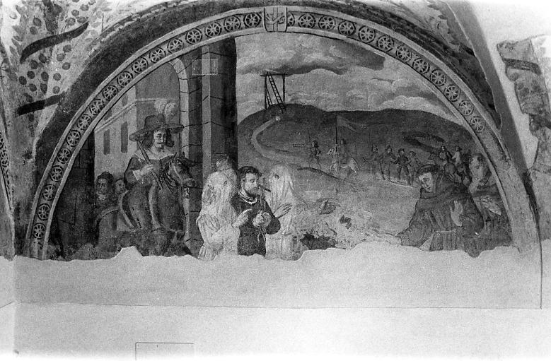 Sant'Antonio da Padova assiste un giovane condotto all'impiccagione (dipinto, ciclo) di Sciarra Giuseppe (sec. XVII)