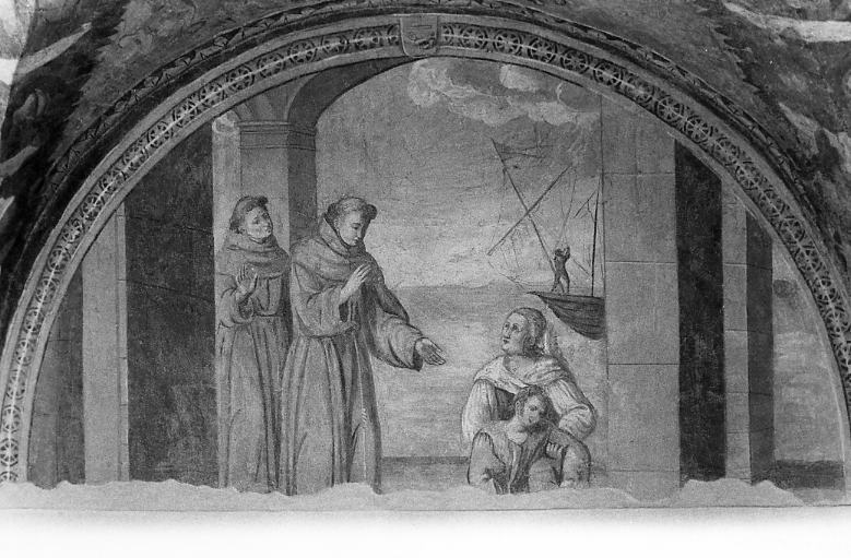Sant'Antonio da Padova resuscita un giovane naufrago (dipinto, ciclo) di Sciarra Giuseppe (sec. XVII)