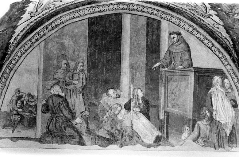 Sant'Antonio da Padova e il miracolo del cuore dell'avaro (dipinto, ciclo) di Sciarra Giuseppe (sec. XVII)