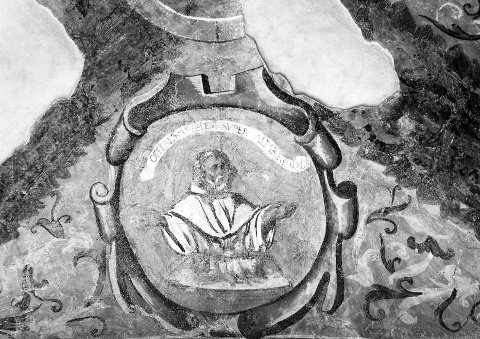 Cristo eucaristico, Sacrificio di Abramo, Cristo nell'orto, Mosè, Crocifissione (dipinto, ciclo) di Sciarra Giuseppe (sec. XVII)