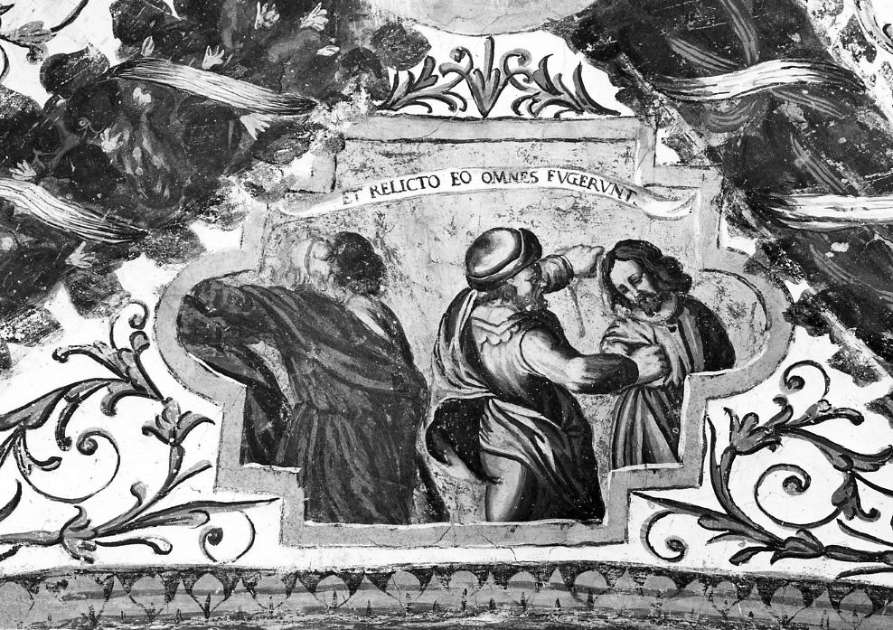 Cattura di Cristo, Cristo alla colonna, Sansone legato alle colonne del Tempio, Flagellazione (dipinto, ciclo) di Sciarra Giuseppe (sec. XVII)