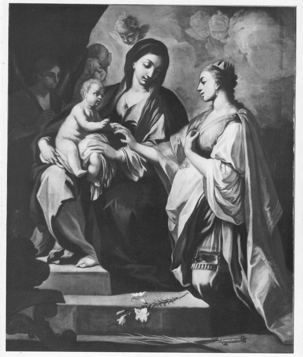 matrimonio mistico di Santa Caterina da Siena (dipinto, opera isolata) di Guarino Domenico (metà sec. XVIII)