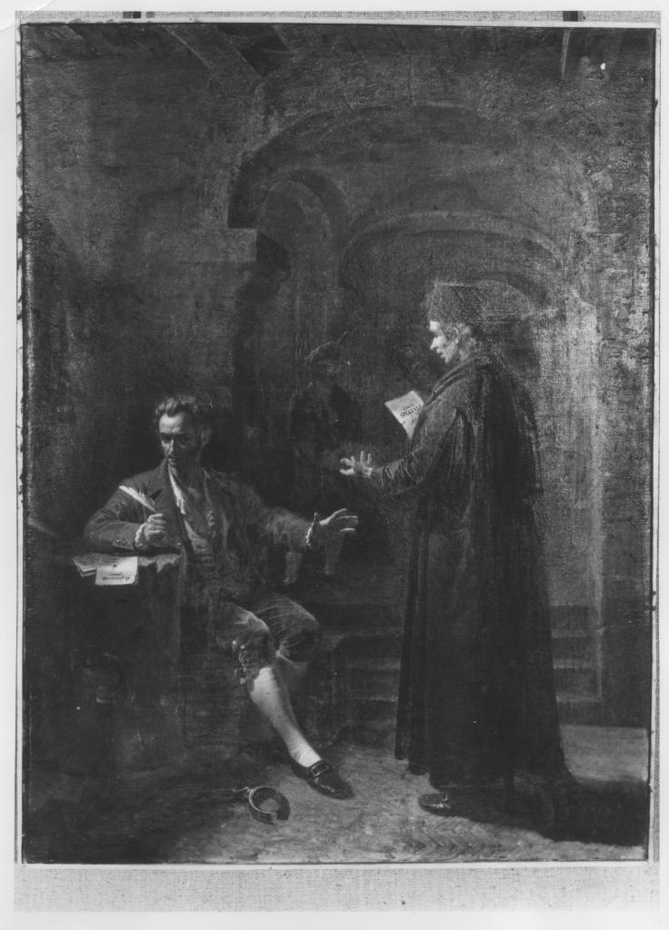 Lettura della sentenza capitale a Mario Pagano (dipinto) di De Chirico Giacomo (sec. XIX)