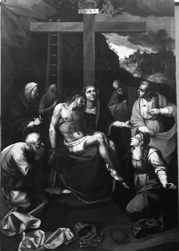 compianto sul Cristo morto (dipinto) di Ferro Pietro Antonio (attribuito) (secondo quarto sec. XVII)