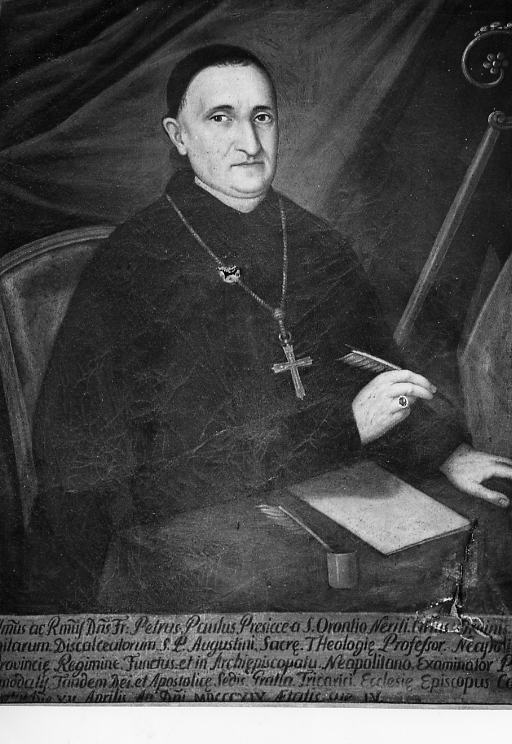ritratto del vescovo Pietro Paolo Presicce, ritratto di ecclesiastico (dipinto) - ambito Italia meridionale (sec. XIX)