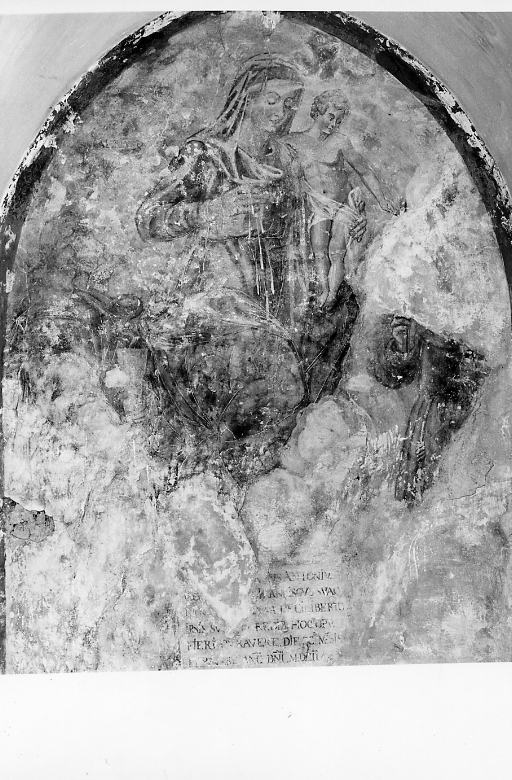 Madonna delle Grazie tra i santi Francesco d'Assisi e Giovanni evangelista (dipinto) - ambito lucano (sec. XVII)