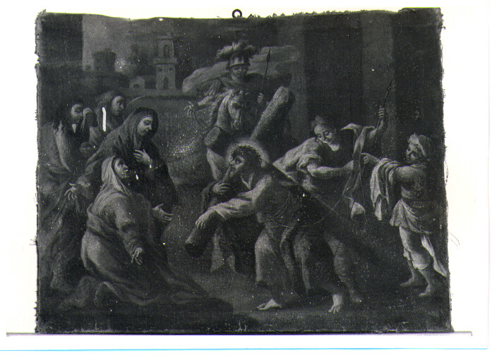 stazione IV: Gesù incontra la Madonna (dipinto, ciclo) - ambito napoletano (sec. XVIII)