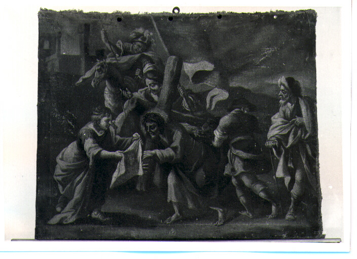 stazione VI: Gesù asciugato dalla Veronica (dipinto, ciclo) - ambito napoletano (sec. XVIII)