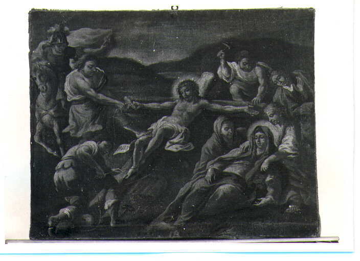 stazione XI: Gesù inchiodato alla croce (dipinto, ciclo) - ambito napoletano (sec. XVIII)