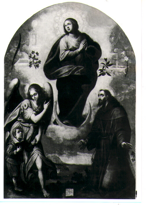 Madonna Immacolata e Santi (dipinto) di Ferri Pietro Antonio (attribuito) (sec. XVII)