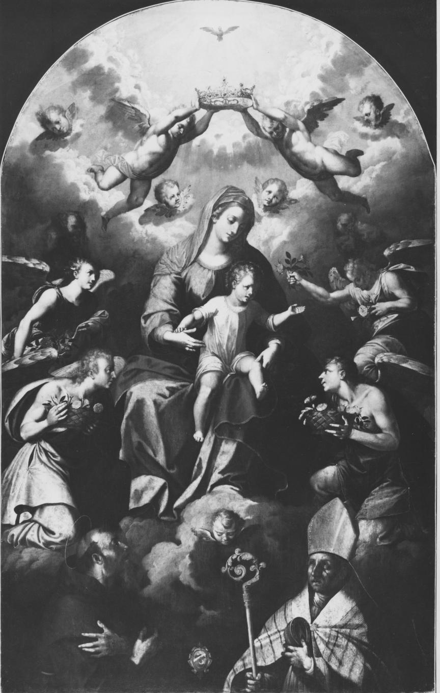 Madonna con Bambino e Santi (dipinto) di Ferri Pietro Antonio (secc. XVI/ XVII)