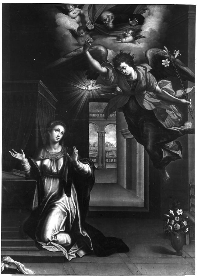 Annunciazione (dipinto) di Oppido Giovanni Donato (attribuito) (sec. XVII)