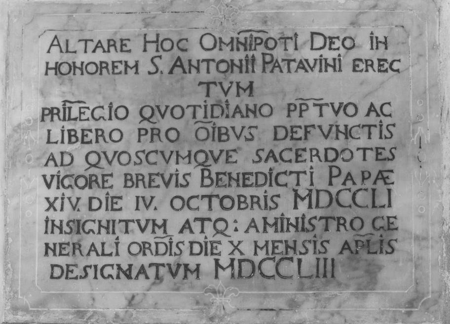 lapide - bottega Italia meridionale (sec. XVIII)