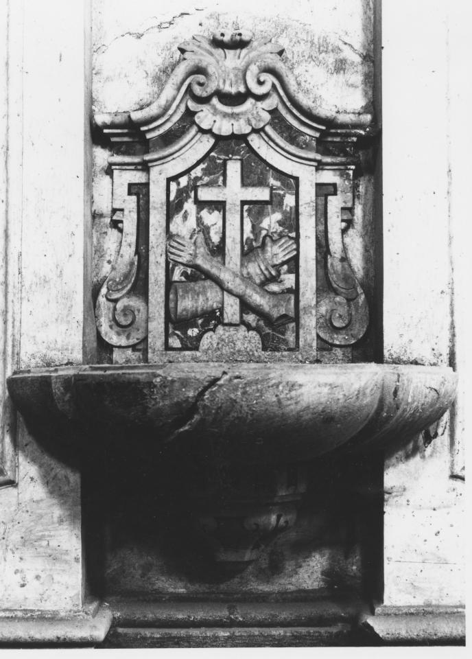 acquasantiera, serie - bottega napoletana (seconda metà sec. XVIII)