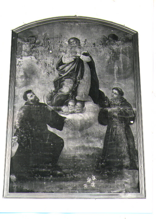 Madonna tra San Francesco e Sant'Antonio (dipinto) - ambito Italia meridionale (sec. XVII)