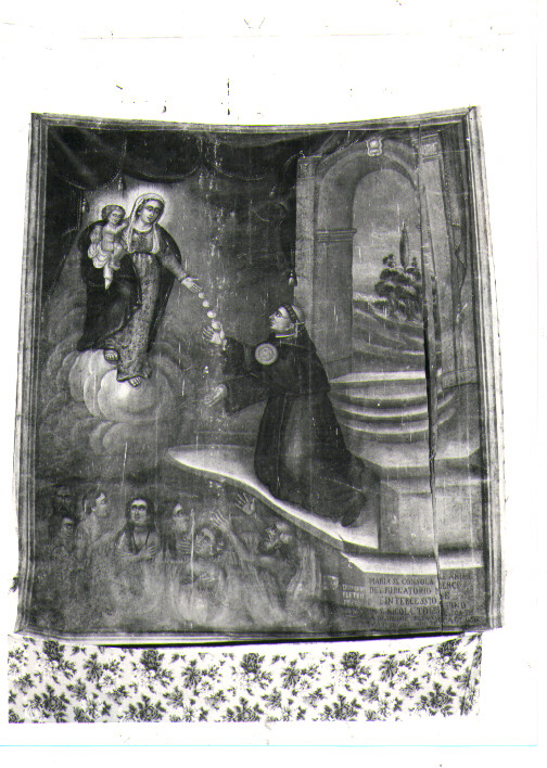 Madonna con Bambino, San Nicola da Tolentino e le anime del Purgatorio, Madonna con Bambino e Santi (dipinto) di Eletto Domenico (sec. XIX)