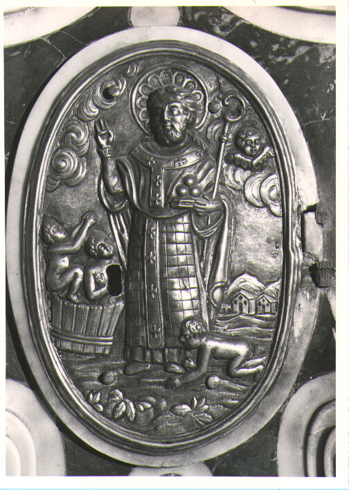 San Nicola, Santo (sportello di tabernacolo) di Parascandolo Raffaele (sec. XIX)