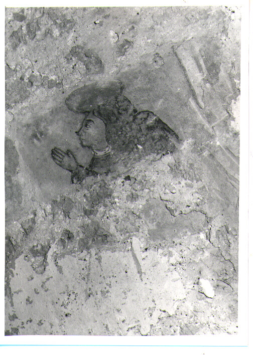 angelo e figura orante, angelo (dipinto, frammento) - ambito Italia meridionale (prima metà sec. XVI)