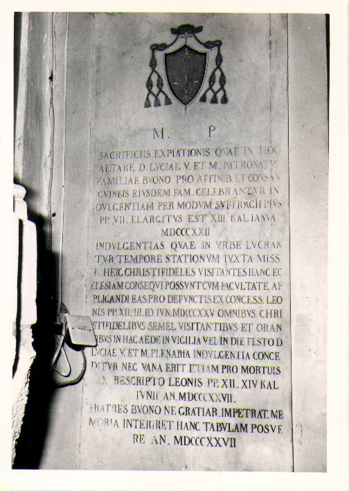 lapide commemorativa - bottega lucana (sec. XIX)