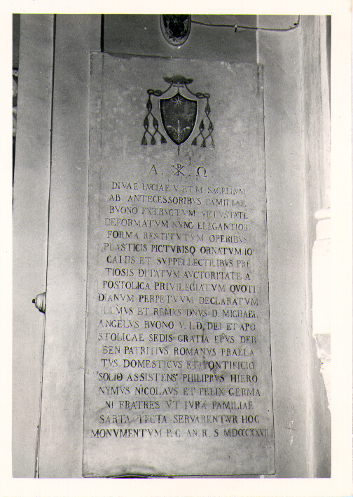 lapide commemorativa - bottega lucana (sec. XIX)