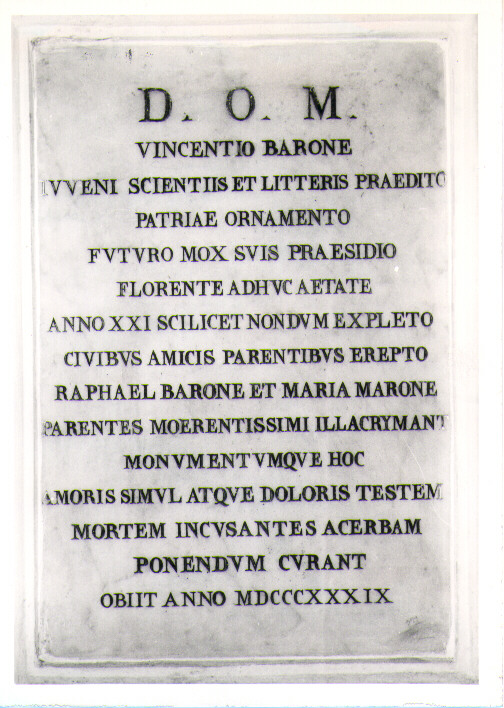 lastra tombale - bottega lucana (sec. XIX)