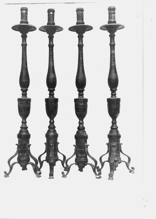 candeliere d'altare, serie - bottega lucana (sec. XIX)