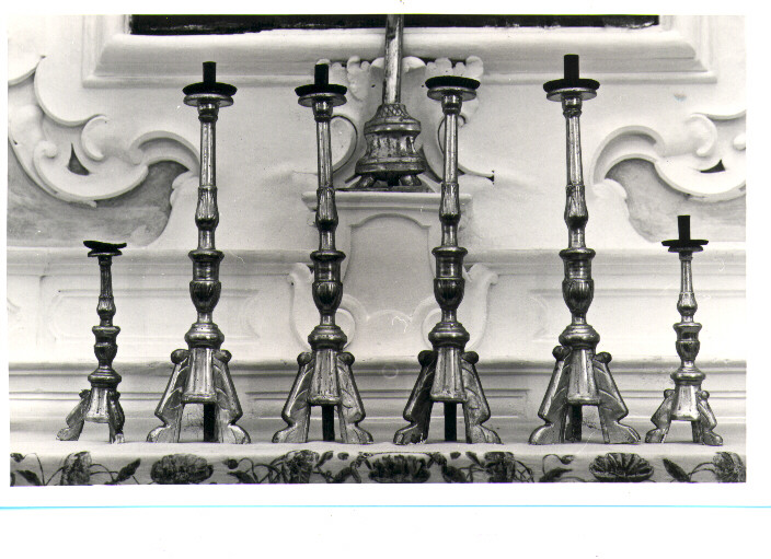 candeliere d'altare, serie - bottega lucana (sec. XIX)
